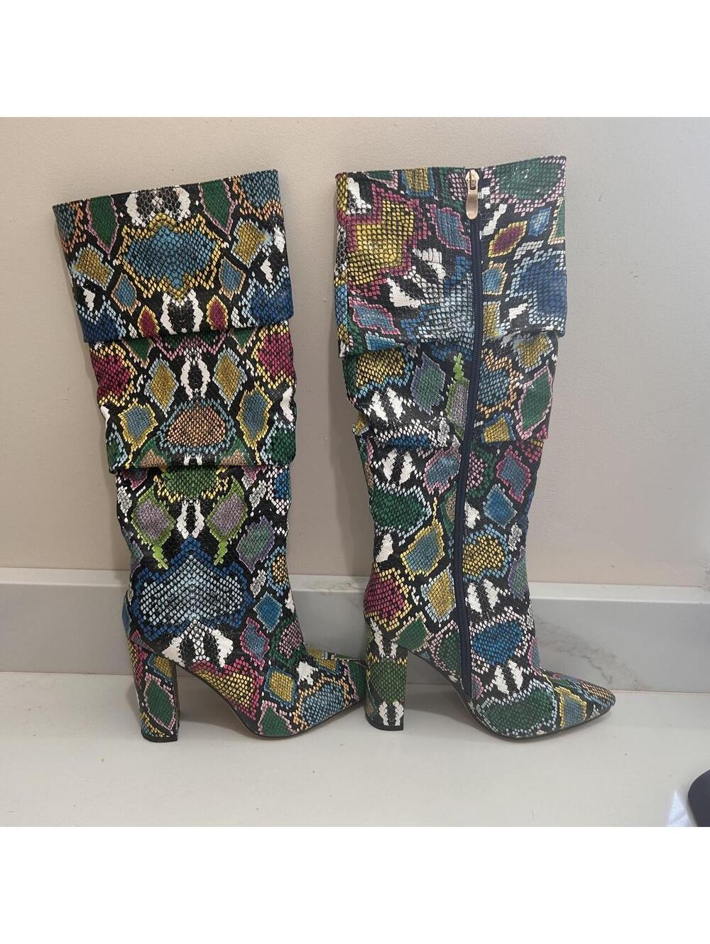 WetKiss Snake-print Boots